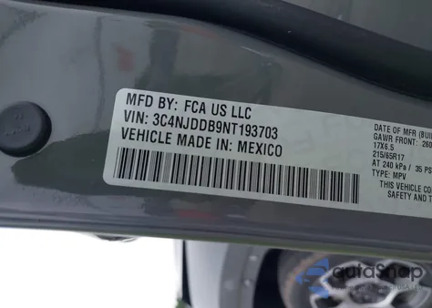 2022 Jeep Compass Trailhawk 4X4 z USA, uszkodzony, nr VIN 3C4NJDDB9NT193703